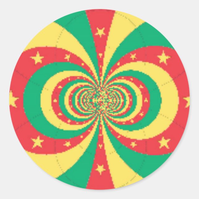 Sticker Rond étoile à cinq branches République du Cameroun (Devant)