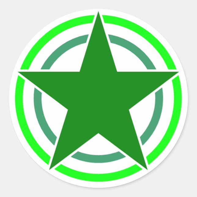 Sticker Rond Étoile à deux cercles brisée 15 (Devant)