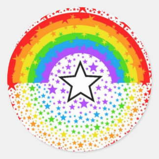 Sticker Rond étoile arc-en-ciel