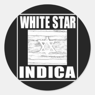STICKER ROND ÉTOILE BLANCHE INDICA