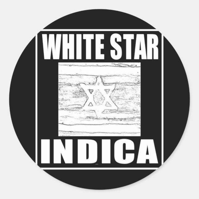 STICKER ROND ÉTOILE BLANCHE INDICA (Devant)