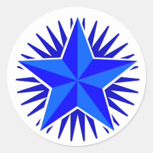 Sticker Rond Étoile bleue