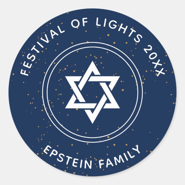 Sticker Rond Étoile Brillante De David (Devant)