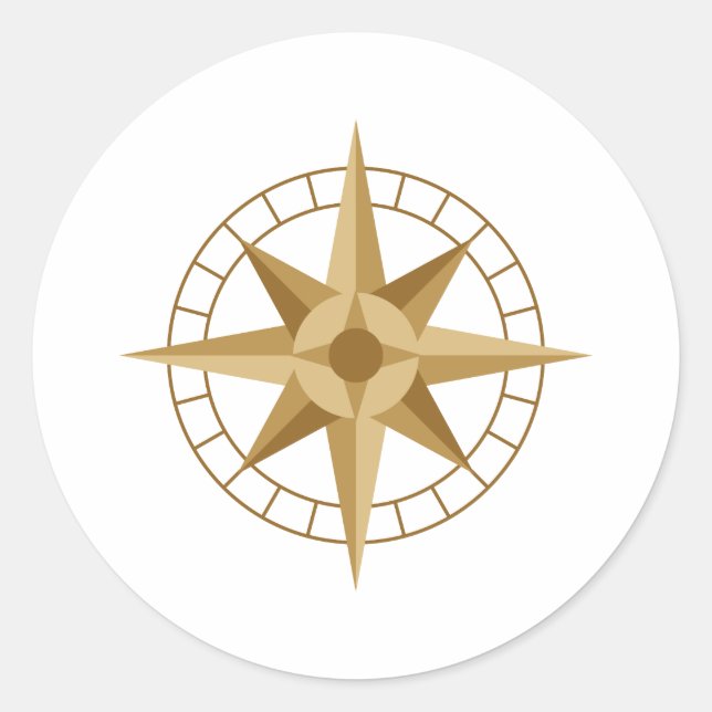 Sticker Rond Étoile Compass (Devant)
