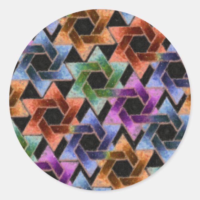 Sticker Rond Étoile de David Damask (Devant)