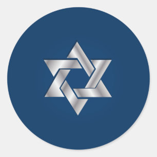 Sticker Rond Étoile de David de PixDezines/arrière - plan du