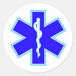 Sticker Rond Étoile de la vie (ambulance)