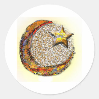 Sticker Rond Étoile de lune - Islam