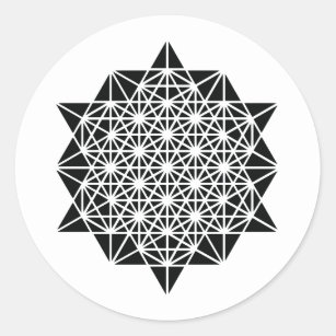 Sticker Rond Étoile de mandala de temps d'espace de création