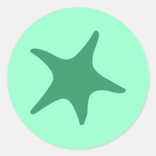 Sticker Rond Étoile de mer vert de mer