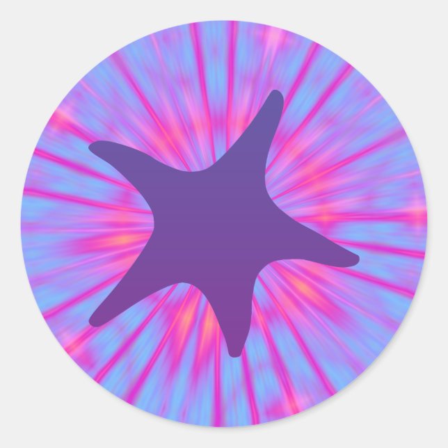 Sticker Rond Étoile de mer violette (Devant)