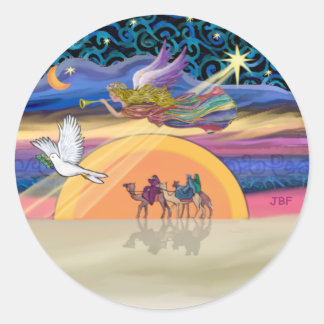 Sticker Rond Étoile de Noël
