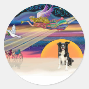 Sticker Rond Étoile de Noël - Border Collie 4