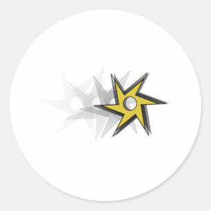 Sticker Rond Étoile de projection de Ninja