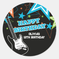 Étoile de Rock Anniversaire Guitare Étoiles Bleu O