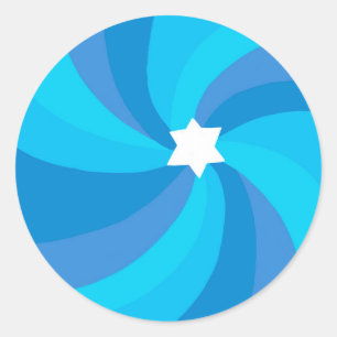 Sticker Rond Etoile de torse moderne de David Bar Mitzvah Color
