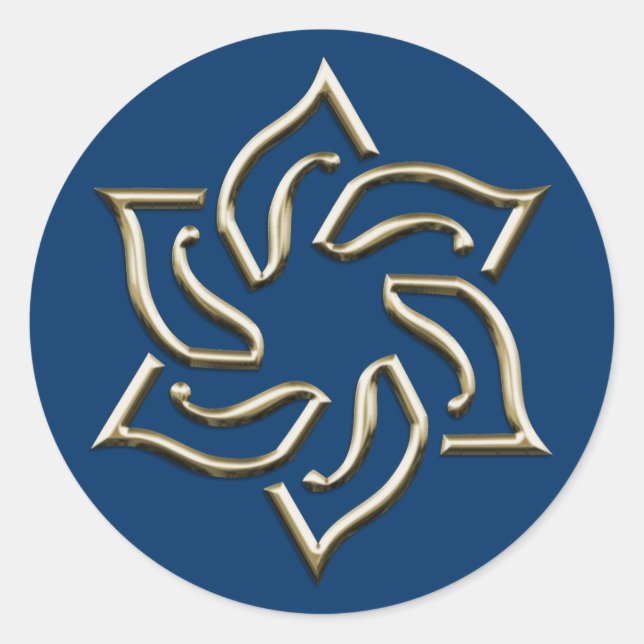 Sticker Rond Étoile élégante de David (Devant)