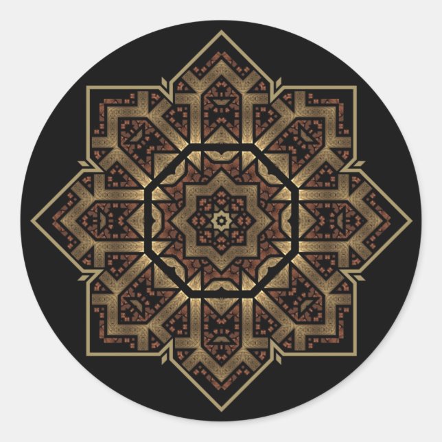 Sticker Rond étoile en vitrail (Devant)