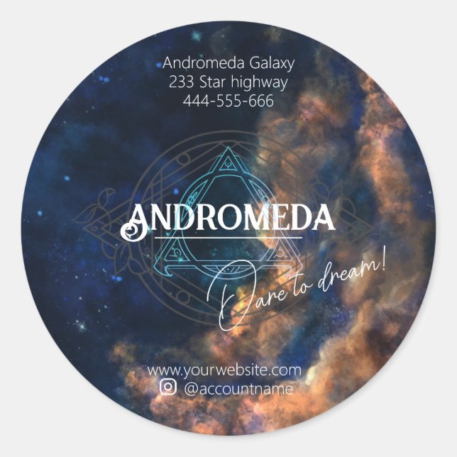 Sticker Rond Etoile galaxie cosmique Fournitures d'affaires Emb (Devant)