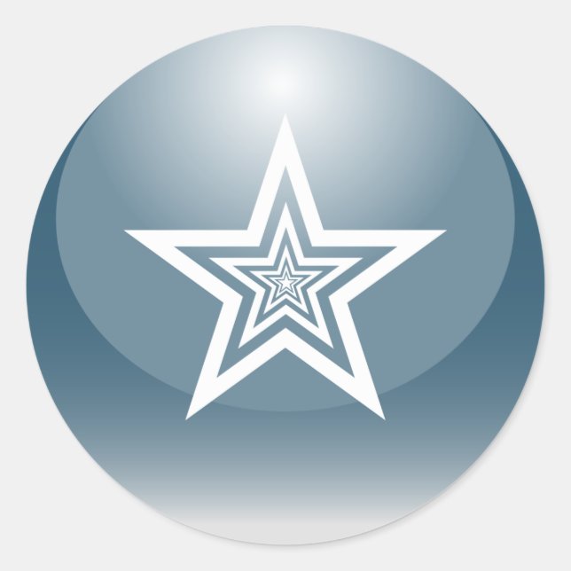 Sticker Rond Étoile glacée patriotique (Devant)