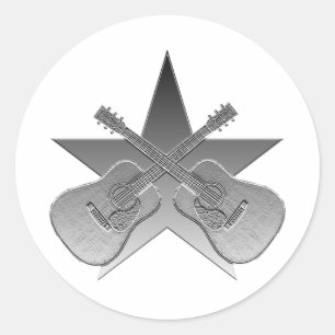 Sticker Rond Étoile métallique de Martin D28