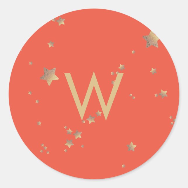 Sticker Rond Étoile Moderne Verte Cerise Rouge Noël Heureux (Devant)