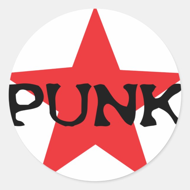 Sticker Rond étoile punk (Devant)
