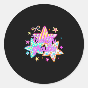 Sticker Rond étoile rétro quatrième année retour à l'école 4e a