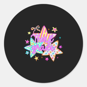 Sticker Rond étoile rétro troisième année retour à l'école 3e a