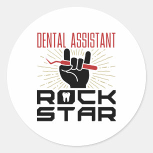 Sticker Rond Étoile rock de l'assistant dentaire