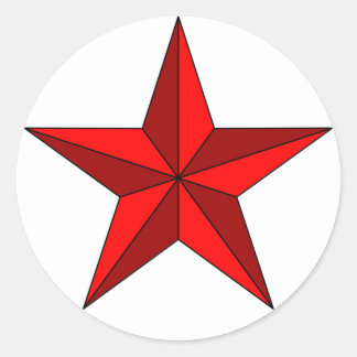 Sticker Rond Étoile rouge sur le cercle
