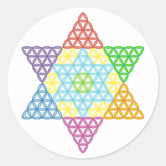 Sticker Rond Étoile Sacrée - Étoile De Vie, 04/3D-CF.