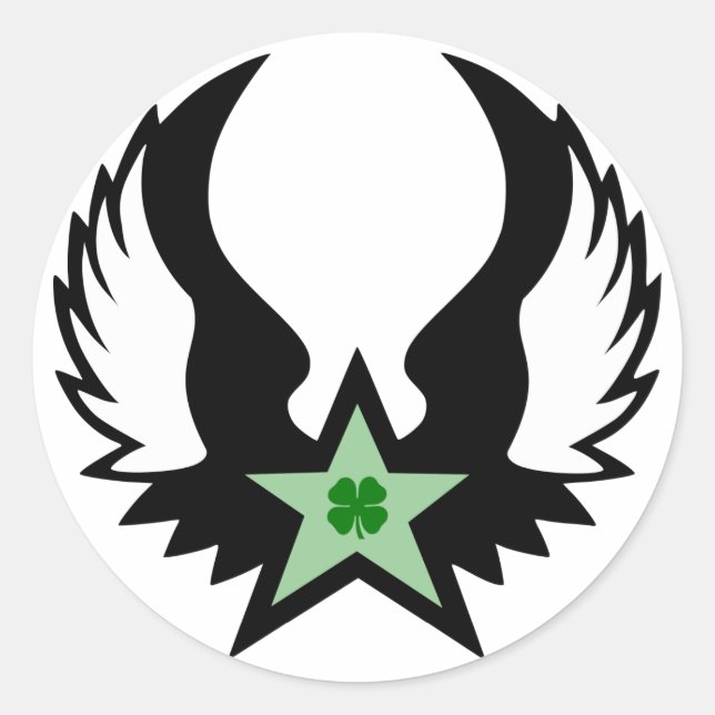 Sticker Rond étoile shamrock (Devant)