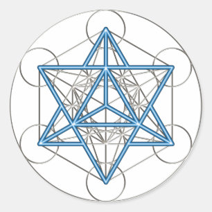 Sticker Rond Étoile Tétraèdre de Metatron
