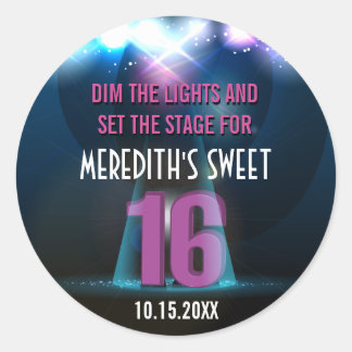 Sticker Rond Étoile vedette Purple Sweet 16