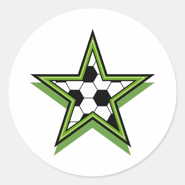 Sticker Rond étoile verte du football (Devant)