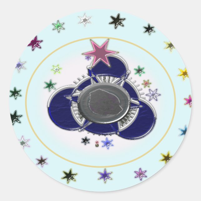 Sticker Rond Étoiles (Devant)
