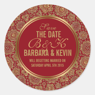 Sticker Rond Étoiles Abstraites géométriques bordeaux et or