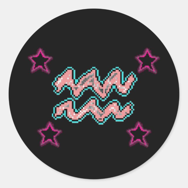 Sticker Rond Étoiles AQUARIUS (Devant)