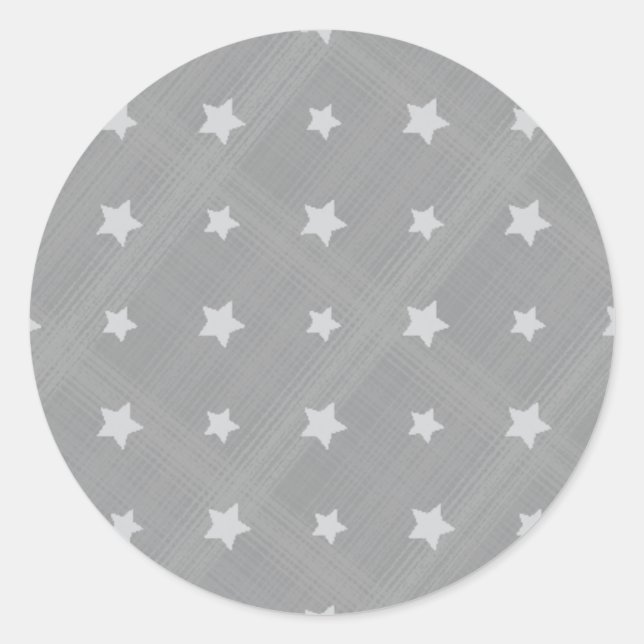 Sticker Rond Étoiles arrière - plan avec motif textile (Devant)