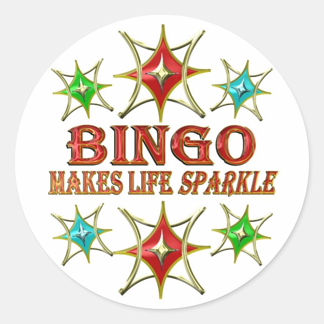 STICKER ROND ÉTOILES BINGO FANCY (Devant)
