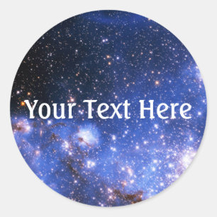 Sticker Rond Étoiles Bleu Bleu Embrionique