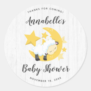 Sticker Rond Étoiles célestes de lune et Merci de Baby shower d