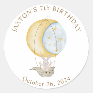 Sticker Rond Étoiles de ballon à air chaud Anniversaire Classic