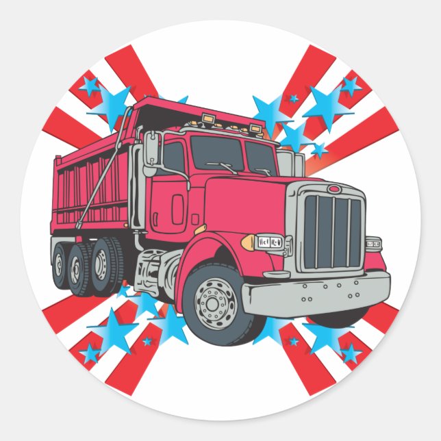 Sticker Rond Étoiles de camion de vidange (Devant)