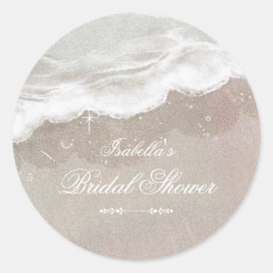 Sticker Rond Étoiles de mer et Coquillages Réception de mariage