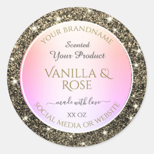 Sticker Rond Étoiles de Parties scintillant tendance Emballage