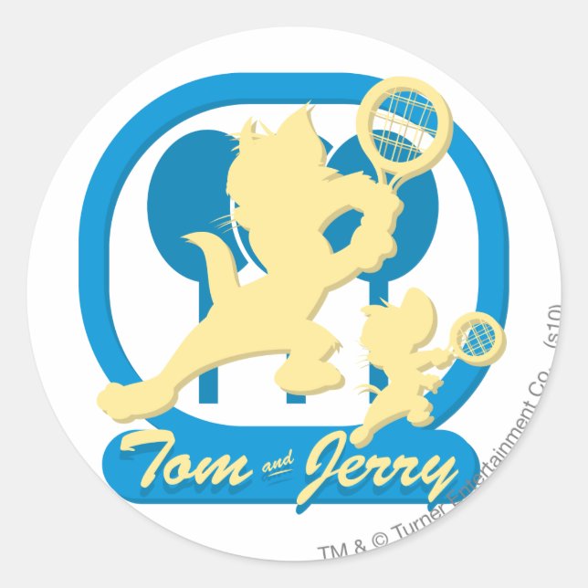 Sticker Rond Étoiles de tennis Tom et Jerry 3 (Devant)