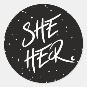 Sticker Rond Étoiles Elle Ses Pronounes