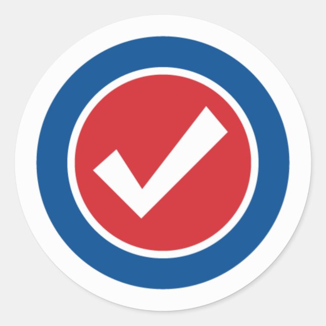 Sticker Rond Étoiles en bandes 32 - Cercle (Devant)